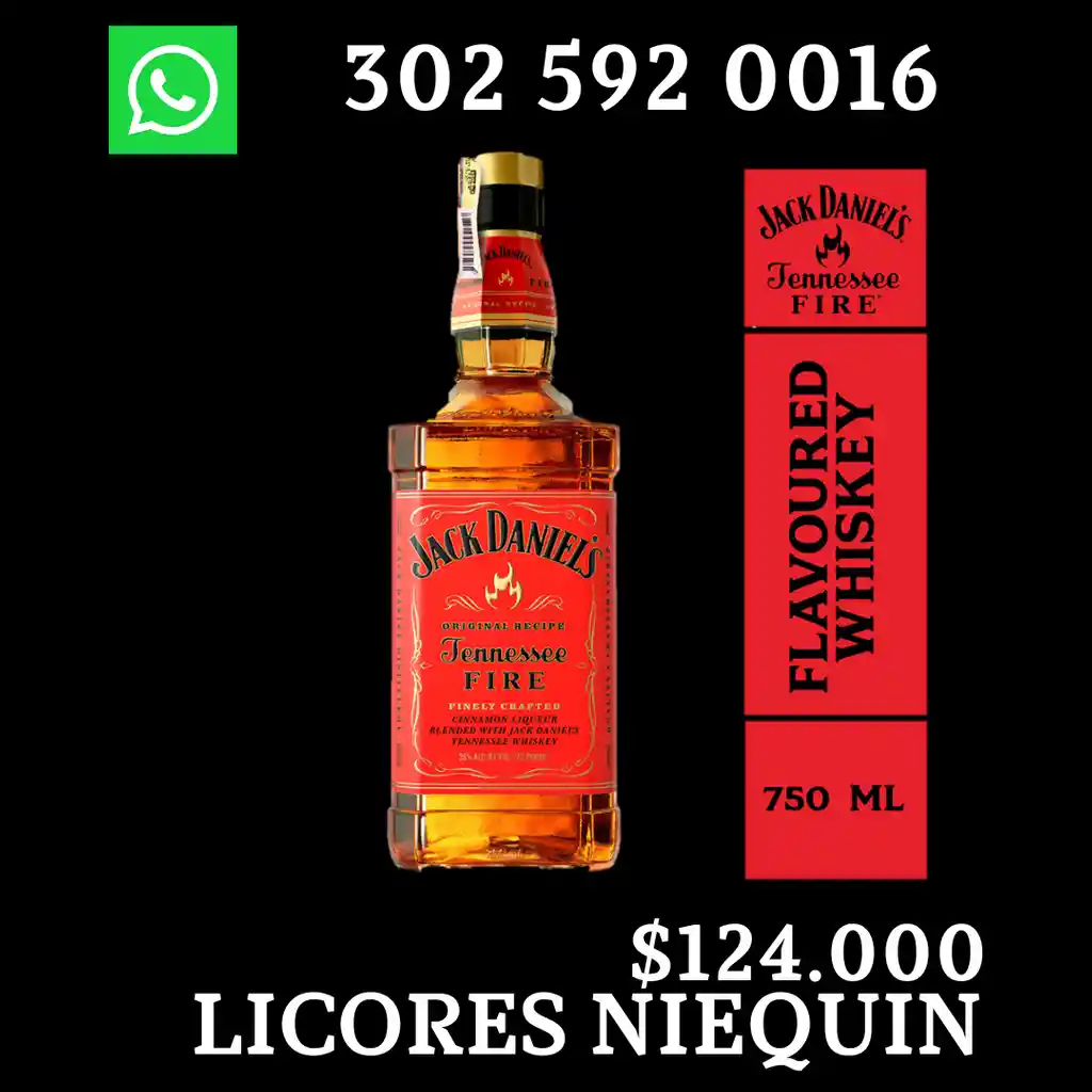 Jack Daniel's Fire Whiskey Botella