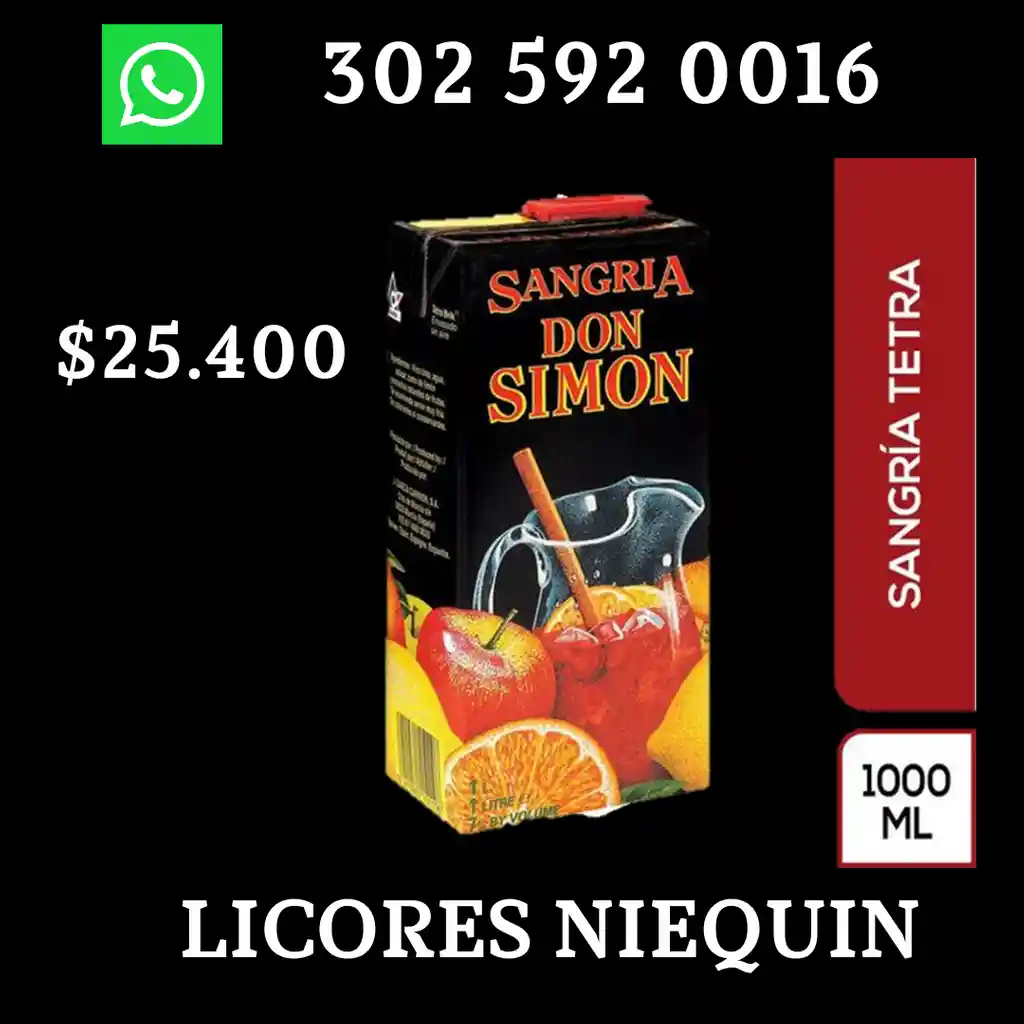 Sangria Don Simon Tetrapack X 1000 Ml