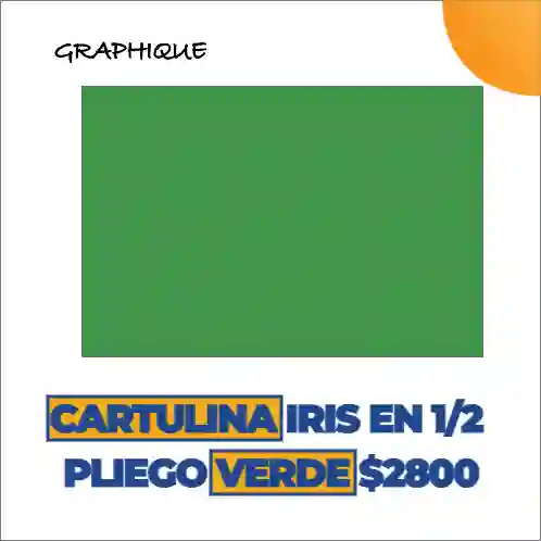 Cartulina Iris En 1/2 Pliego Verde