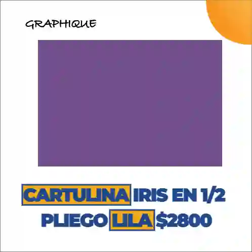 Cartulina Iris En 1/2 Pliego Lila