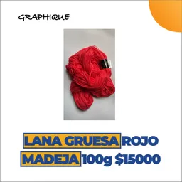 Lana Gruesa Roja Madeja 100 Gms