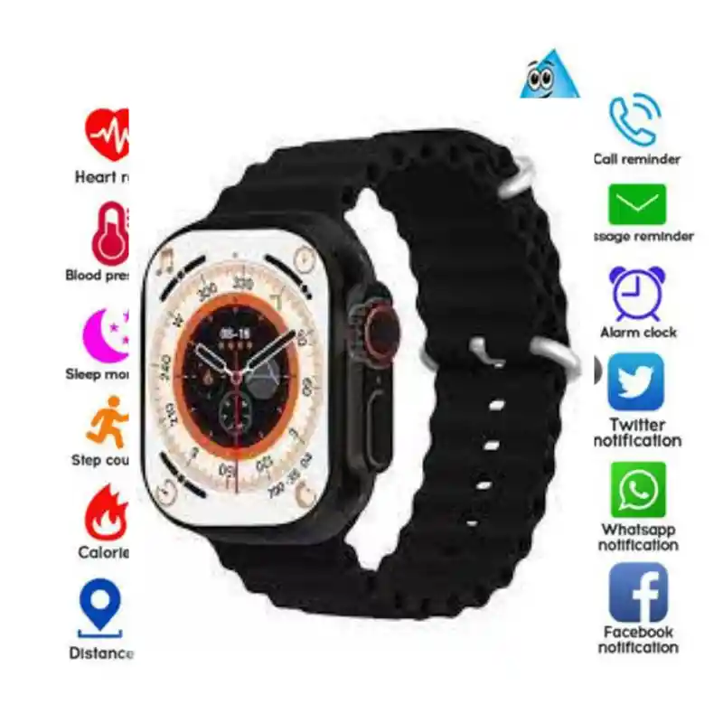 Smartwatch Ultra 8 Gama Alta 2023 Reloj Inteligente + Un Par De Manilla Extra De Obsequio