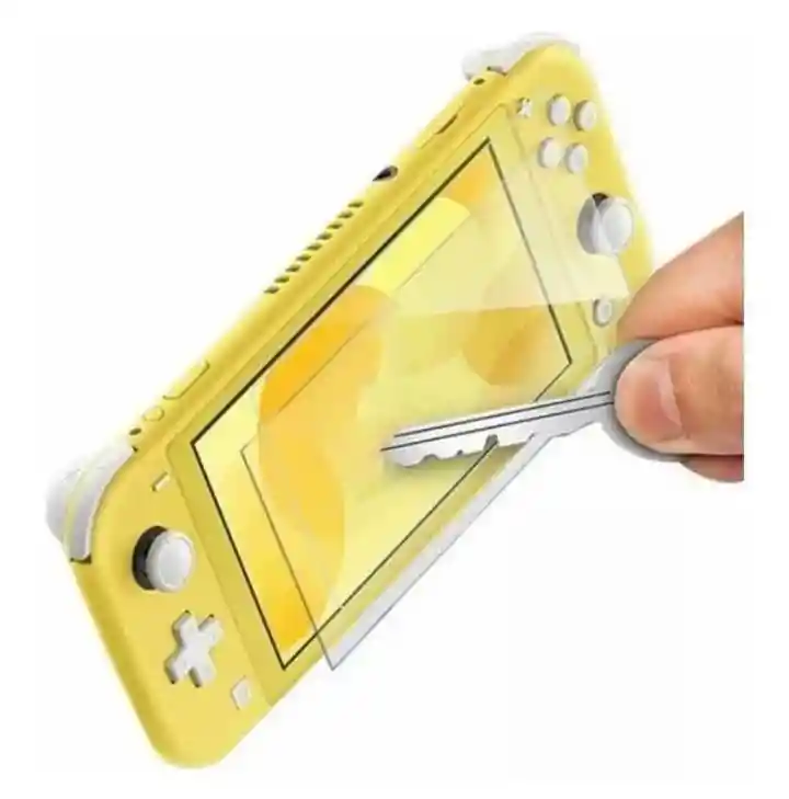 Combo Estuche Lite Azul + Silicona Transparente + 2 Grips + Vidrio Lite Compatible Con Switch