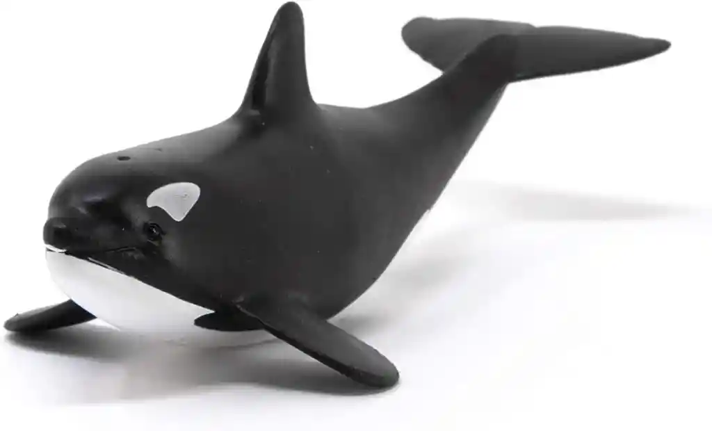 Figura De Animales Cría De Orca Colección Pintado A Mano