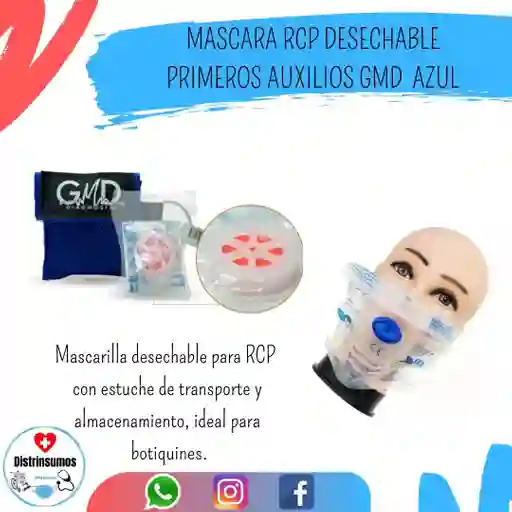 Mascara Rcp Desechable Primeros Auxilios Gmd