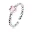 Anillo Ajustable Mujer Compromiso Corazón Circones En Plata