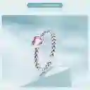 Anillo Ajustable Mujer Compromiso Corazón Circones En Plata