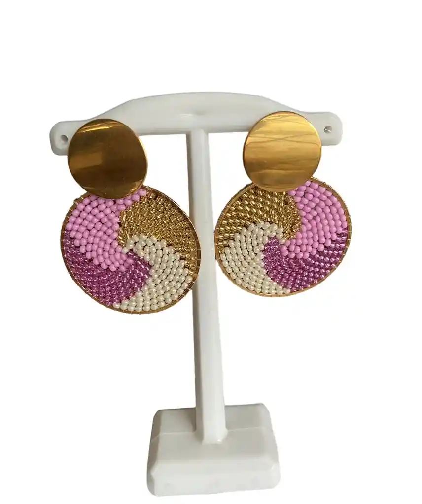 Aretes Espiral Rosa