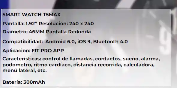 Smart Watch T5max Deportivo