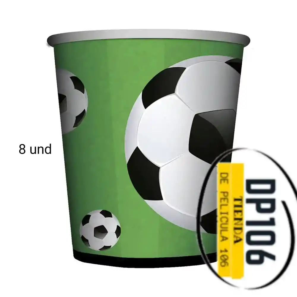 Vasos Desechables De Futbol X 8 Und Sempertex