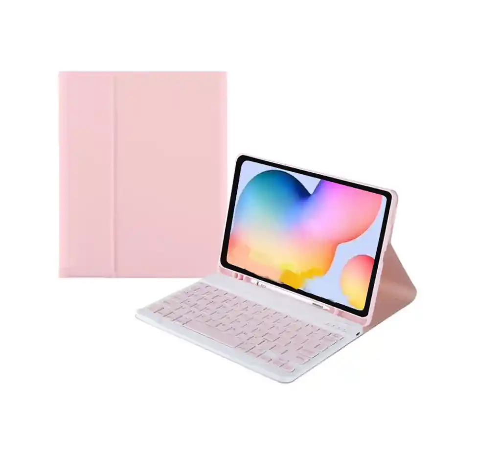 Estuche Teclado Samsung Tab A7 Lite T220 T225 Oro Rosa