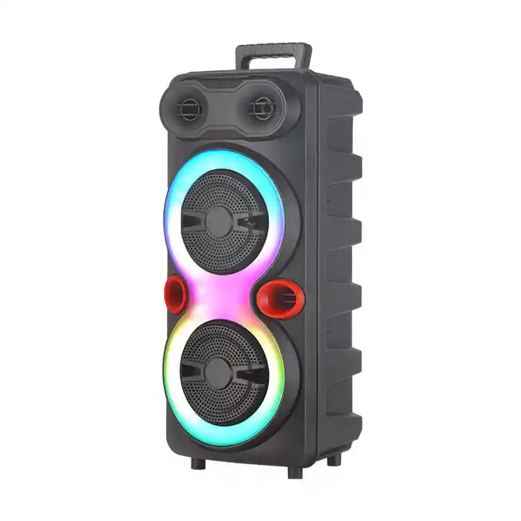 Parlante Double 8" Bluetooth Altavoz Potente Led + Microfono + Control