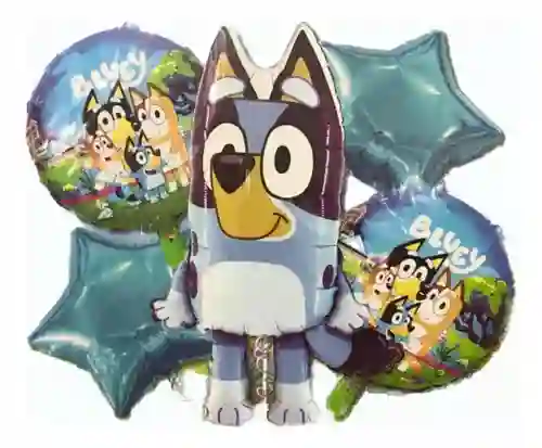 Kit De Globos Metalizados Motivo Bluey