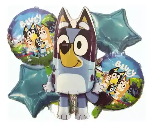 Kit De Globos Metalizados Motivo Bluey