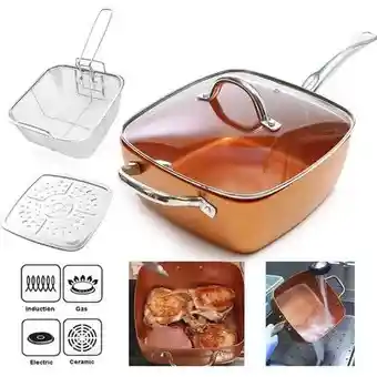 Combo Sarten Copper Chef Migas 5 Piezas Set Juego De Cocina