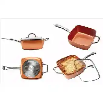 Combo Sarten Copper Chef Migas 5 Piezas Set Juego De Cocina