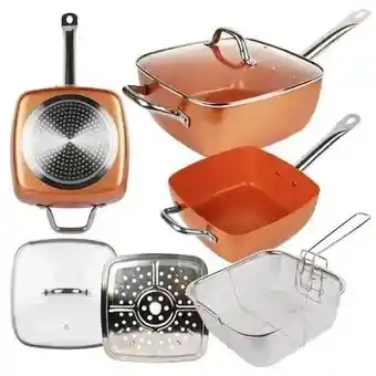 Combo Sarten Copper Chef Migas 5 Piezas Set Juego De Cocina