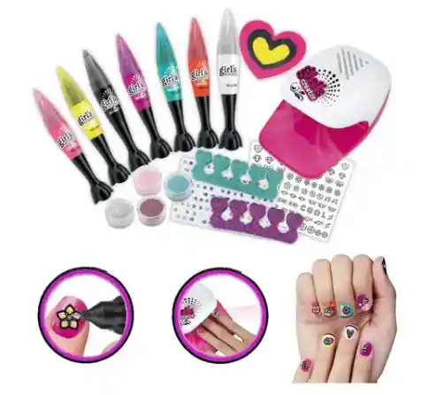 Juguete Kit De Uñas Para Niñas Decorativo - Creativo 2 En 1