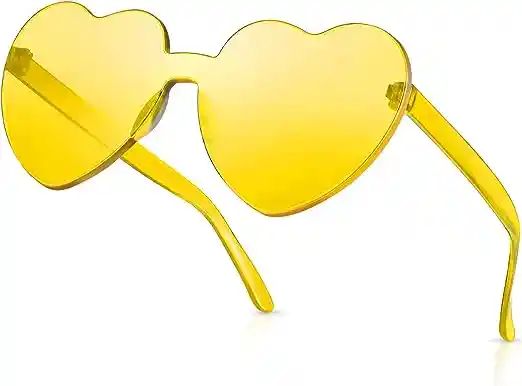 Gafas En Forma De Corazon Amarillas
