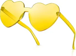 Gafas En Forma De Corazon Amarillas