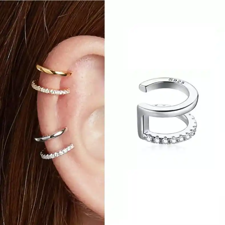 Arete Ear Cuffs Para Mujer Cartílago Oreja En Plata 925