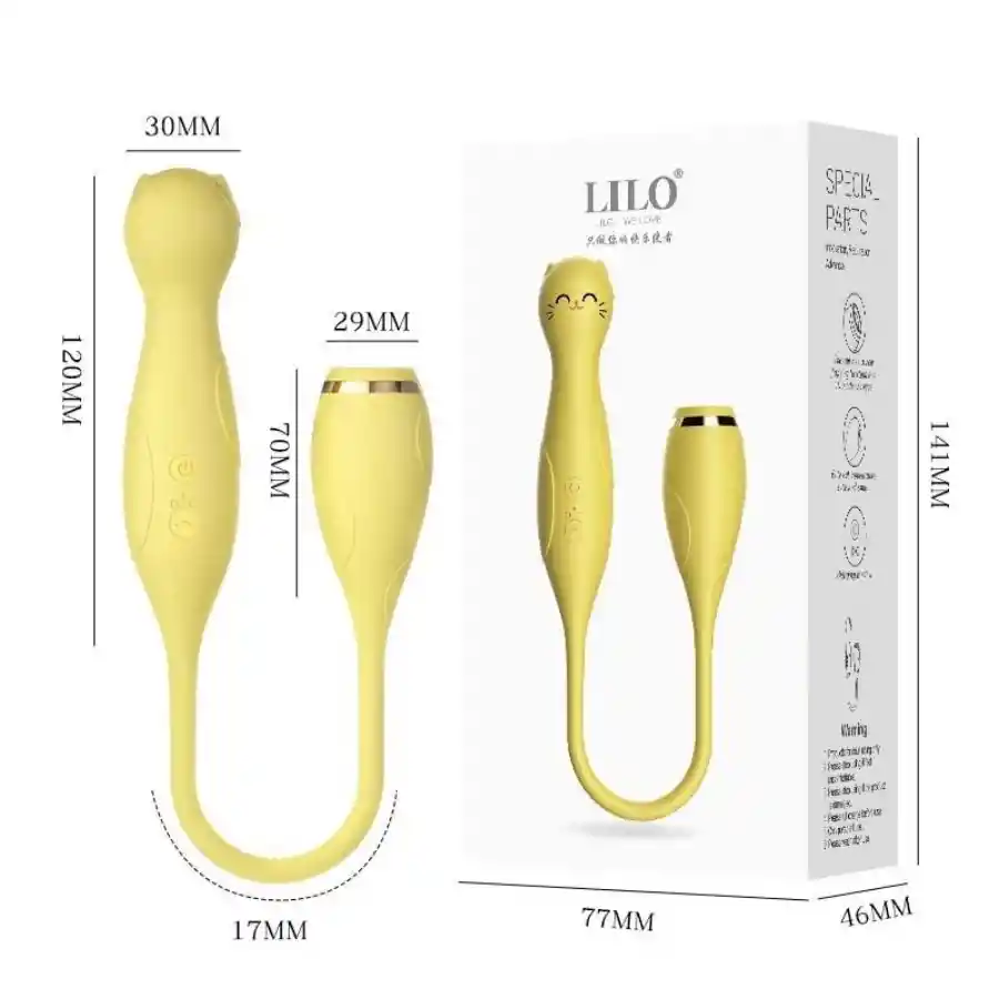 Vibrador Cute Cat Doble Estimulación Lilo Recargable