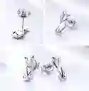 Aretes Para Mujer Zorro Fox Fabricados En Plata 925