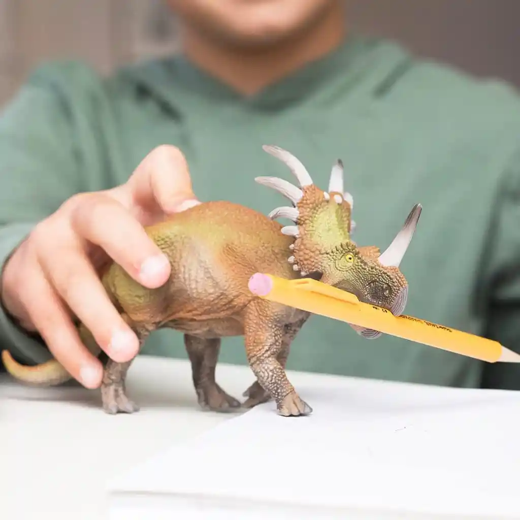 Figura Dinosaurios Styracosaurus Colección Pintado A Mano