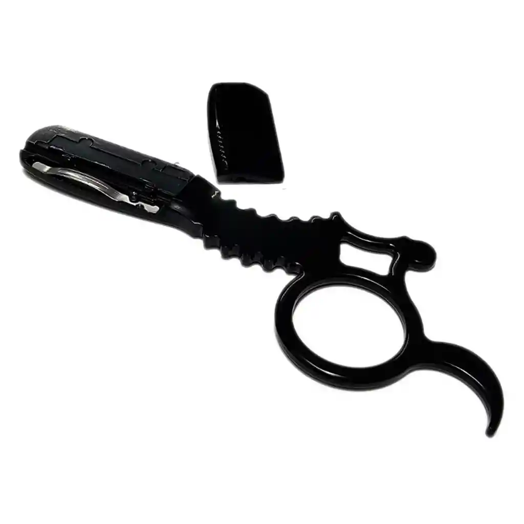 Barbera Metalica Dedo Anillo Navaja Afeitar +10 Cuchillas Negra