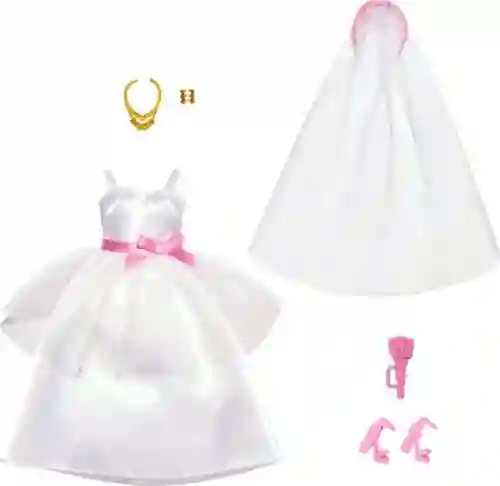 Ropa Para Barbie Set Boda Con Accesorios Original