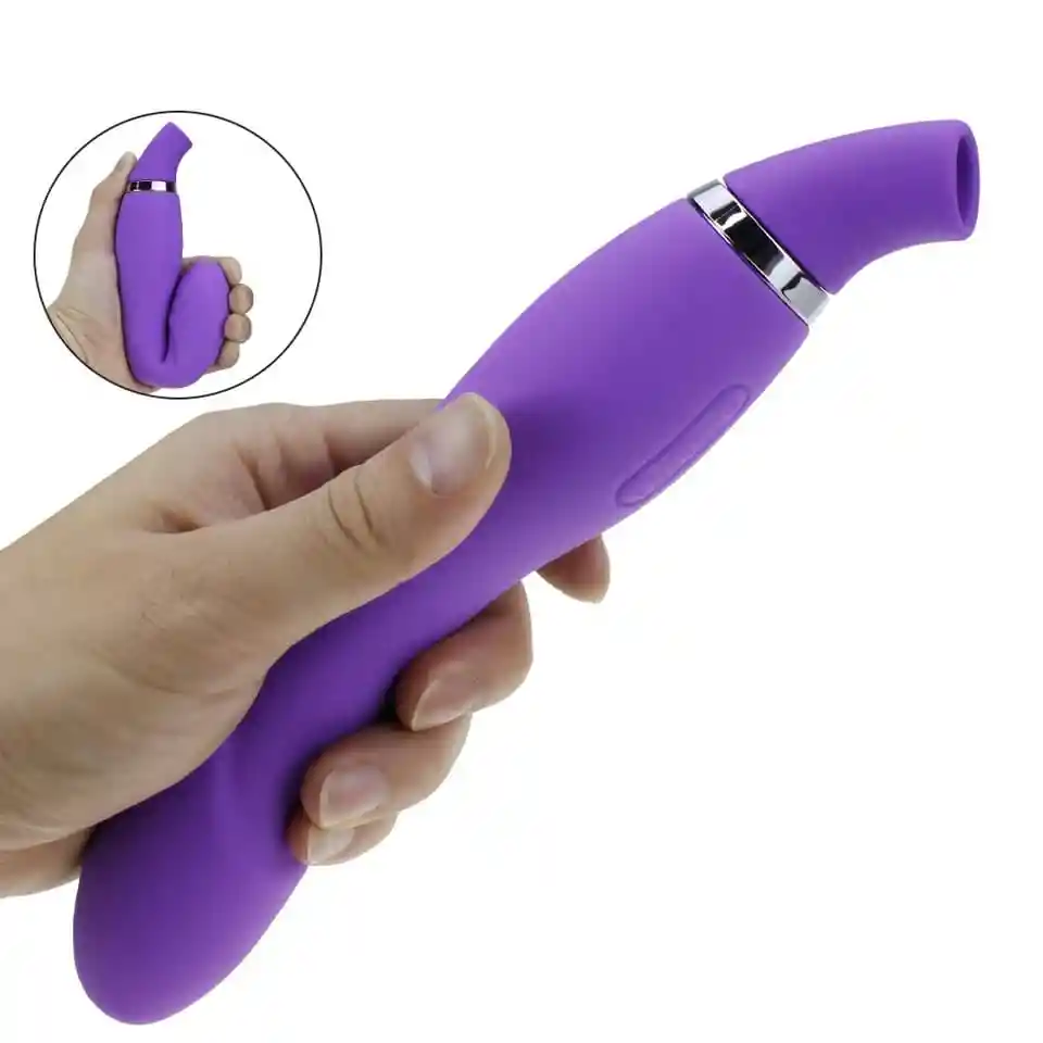 Vibrador Succionador Doble Motor Vibrador Doble Con Estimulador Extremo