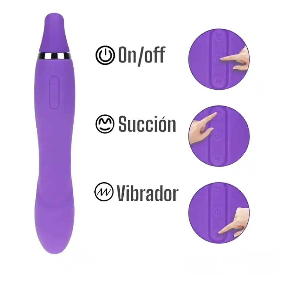 Vibrador Succionador Doble Motor Vibrador Doble Con Estimulador Extremo