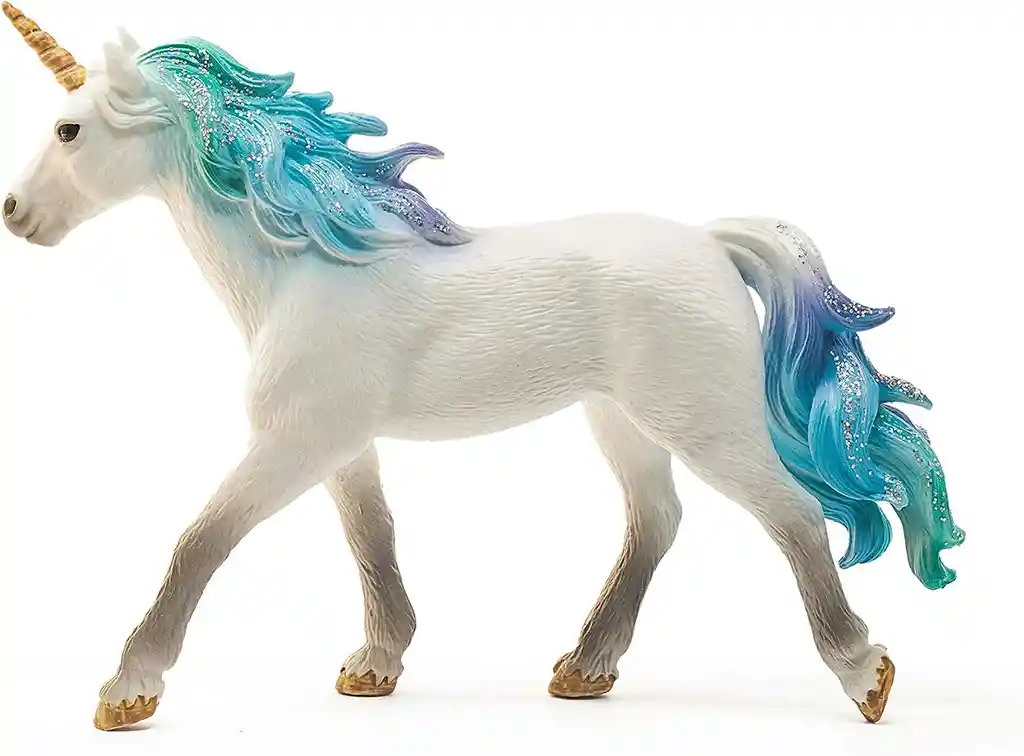 Figura Unicornio Marino Coleccionable Pintado A Mano