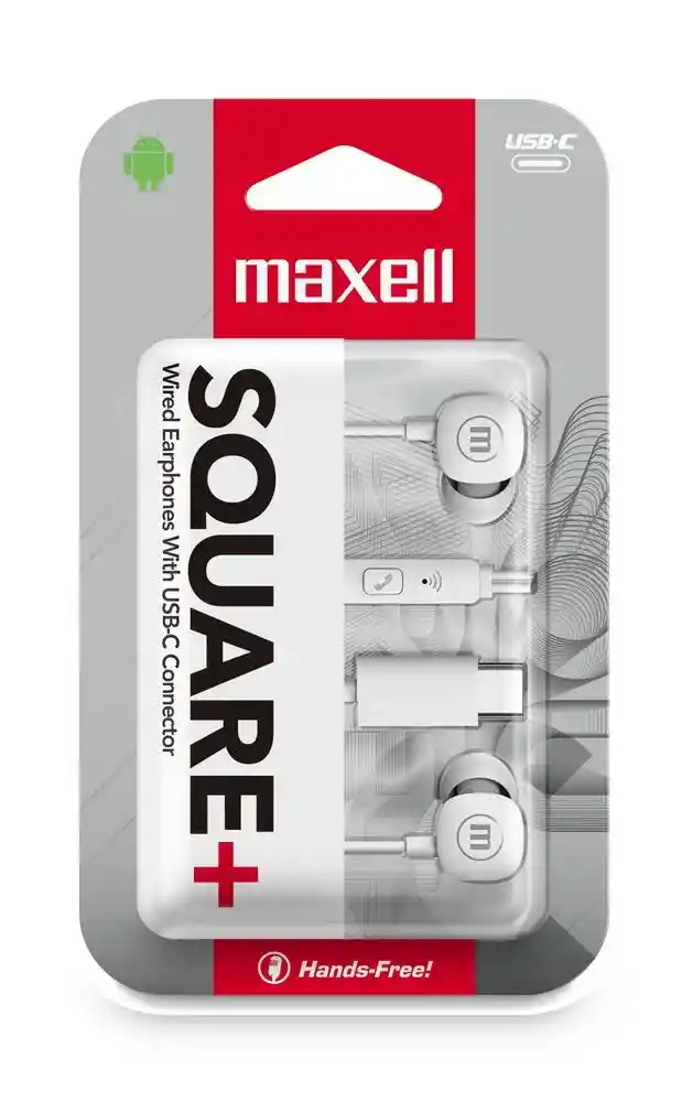 Maxell Audifo Square+usb-c In Ear Earphones White