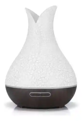   HUMIDIFICADOR  Difusor De Aromas Florero Cascara Huevo 400 Ml Madera Oscura 