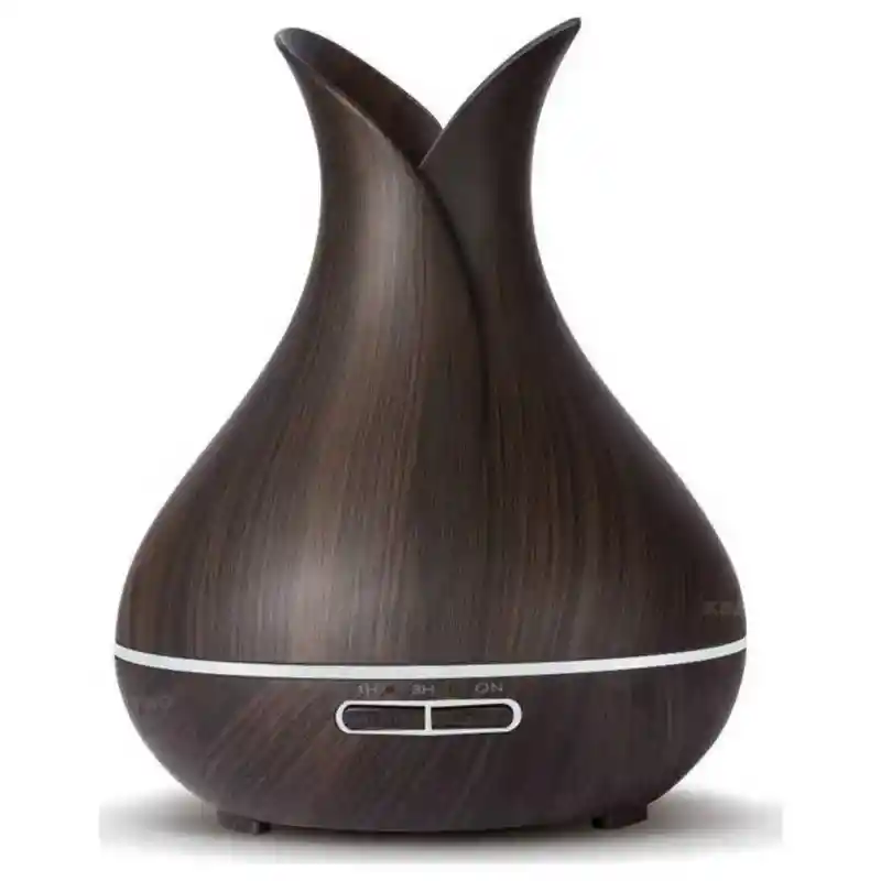   HUMIDIFICADOR  Difusor De Aromas Estilo Jarron Pequeno 400Ml Tipo Madera Orcura Ambientador 