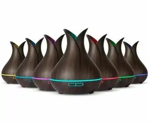   HUMIDIFICADOR  Difusor De Aromas Estilo Jarron Pequeno 400Ml Tipo Madera Orcura Ambientador 