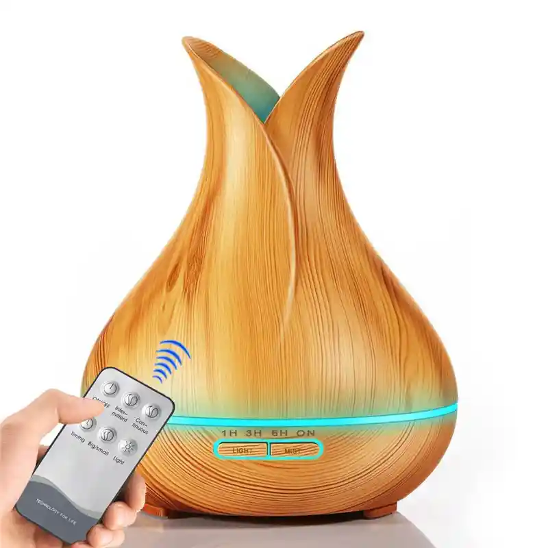   HUMIDIFICADOR  Difusor De Aromas Estilo Jarron Pequeno 400Ml Tipo Madera Clara Ambientador 