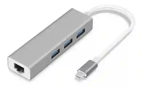 Adaptador Convertidor Multipuerto Tipo C 4 En 1 Hub Entrada De Red Ethernet
