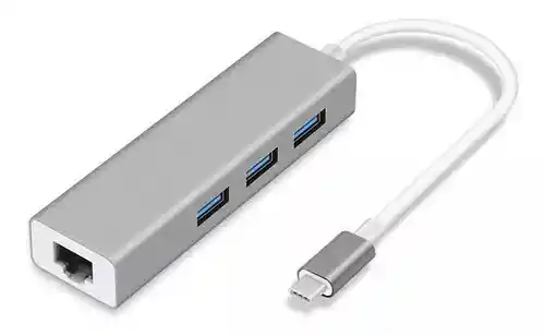 Adaptador Convertidor Multipuerto Tipo C 4 En 1 Hub Entrada De Red Ethernet