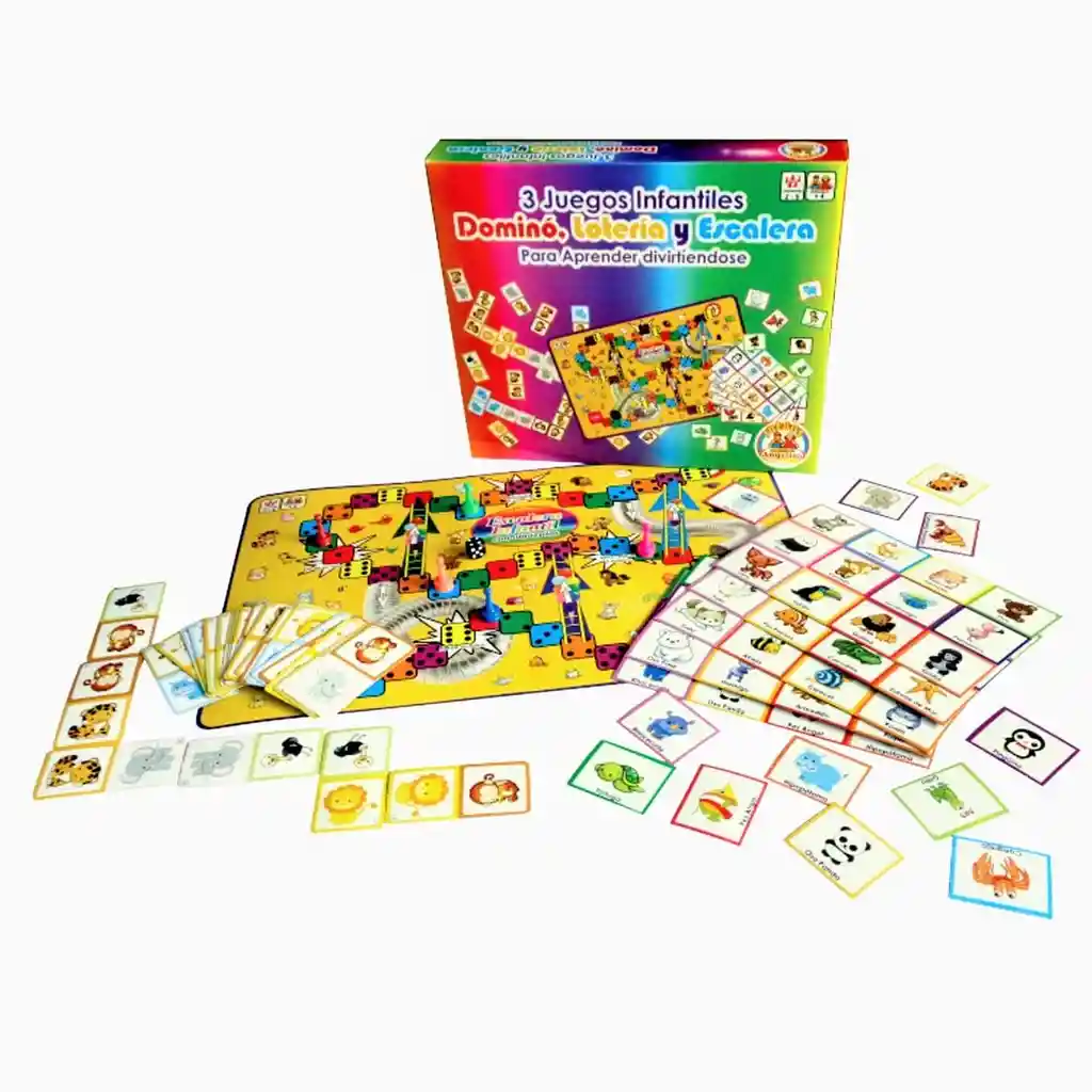 Juego Lotería Didáctico Domino Escalera Clásico Kit 3 En 1