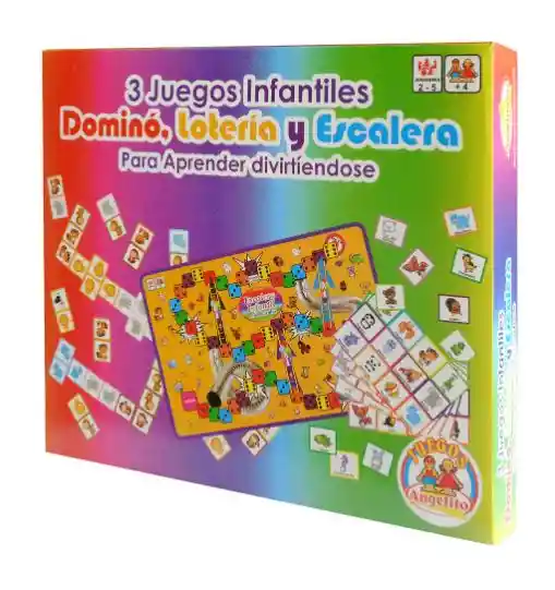 Juego Lotería Didáctico Domino Escalera Clásico Kit 3 En 1