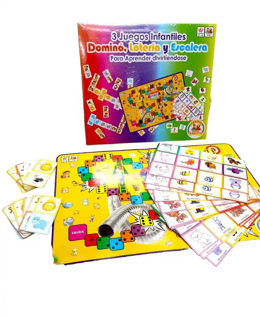 Juego Lotería Didáctico Domino Escalera Clásico Kit 3 En 1