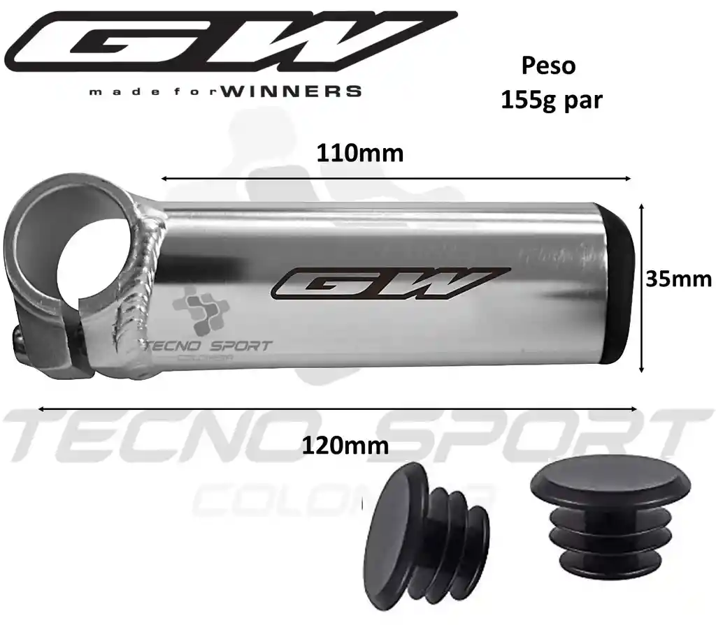 Cachos Extension De Manubrio Gw Para Bicicleta Mtb