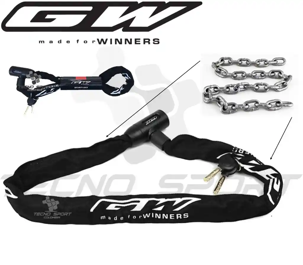 Candado Gw Cadena Seguridad Bicicleta Moto Multiusos