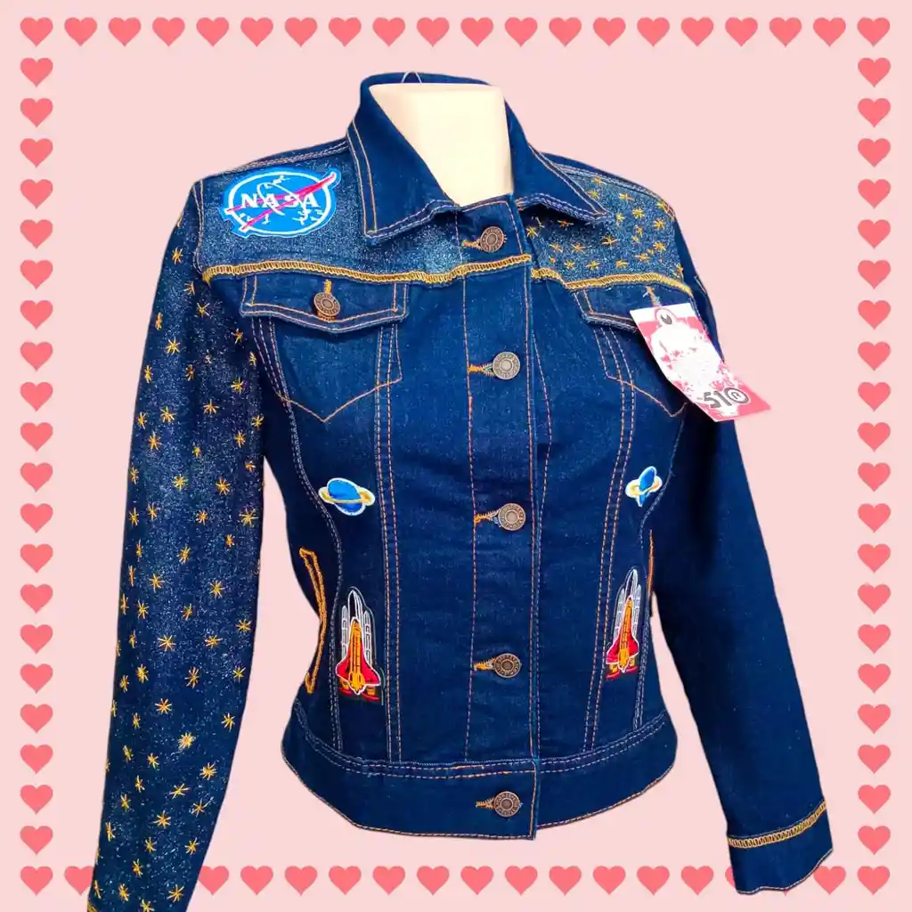 Chaqueta Houston Eeuu Bordado A Mano - Feliz Dia