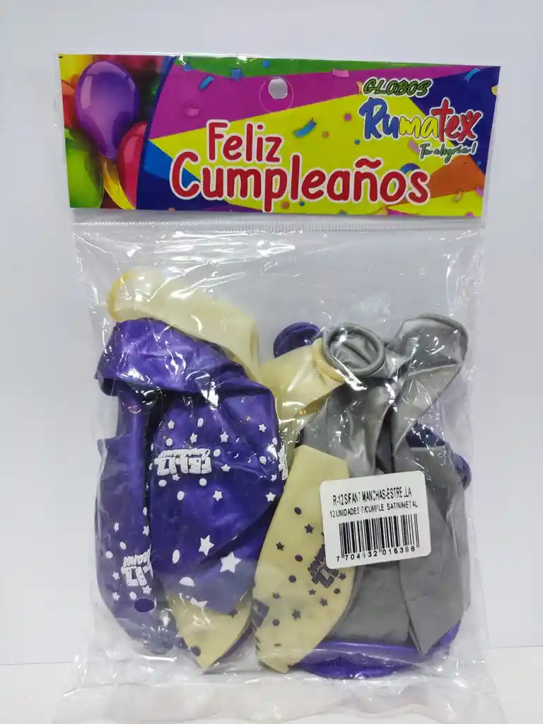 Globo Bomba Feliz Cumpleaños Estrellitas X12