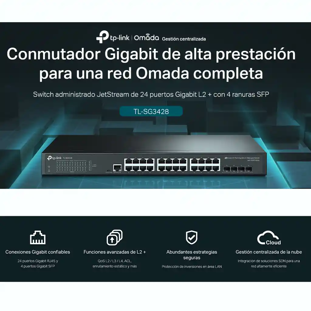  Switch Administrable  Tp-Link  Tlsg3428 / 24 Puertos Gigabit 