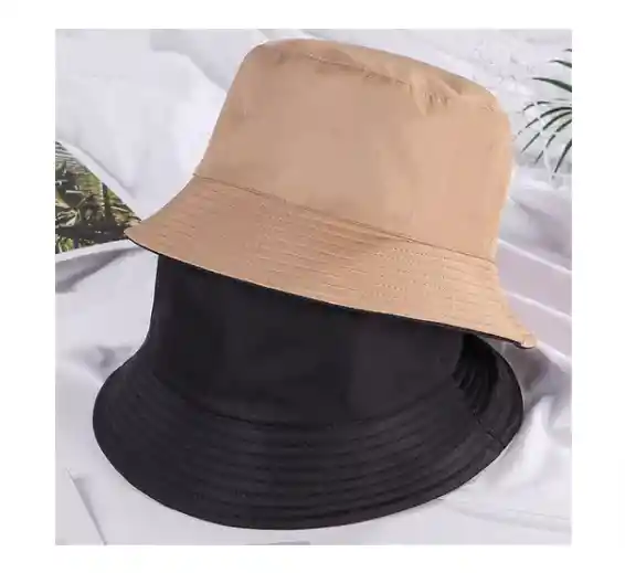 Gorro Pesquero Doble Faz Unicolor Tipo Bucket Para Adultos