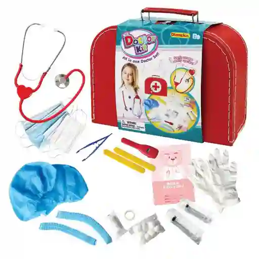 Set Maleta De Doctor Rojo Juego De Roles Niños Y Niñas